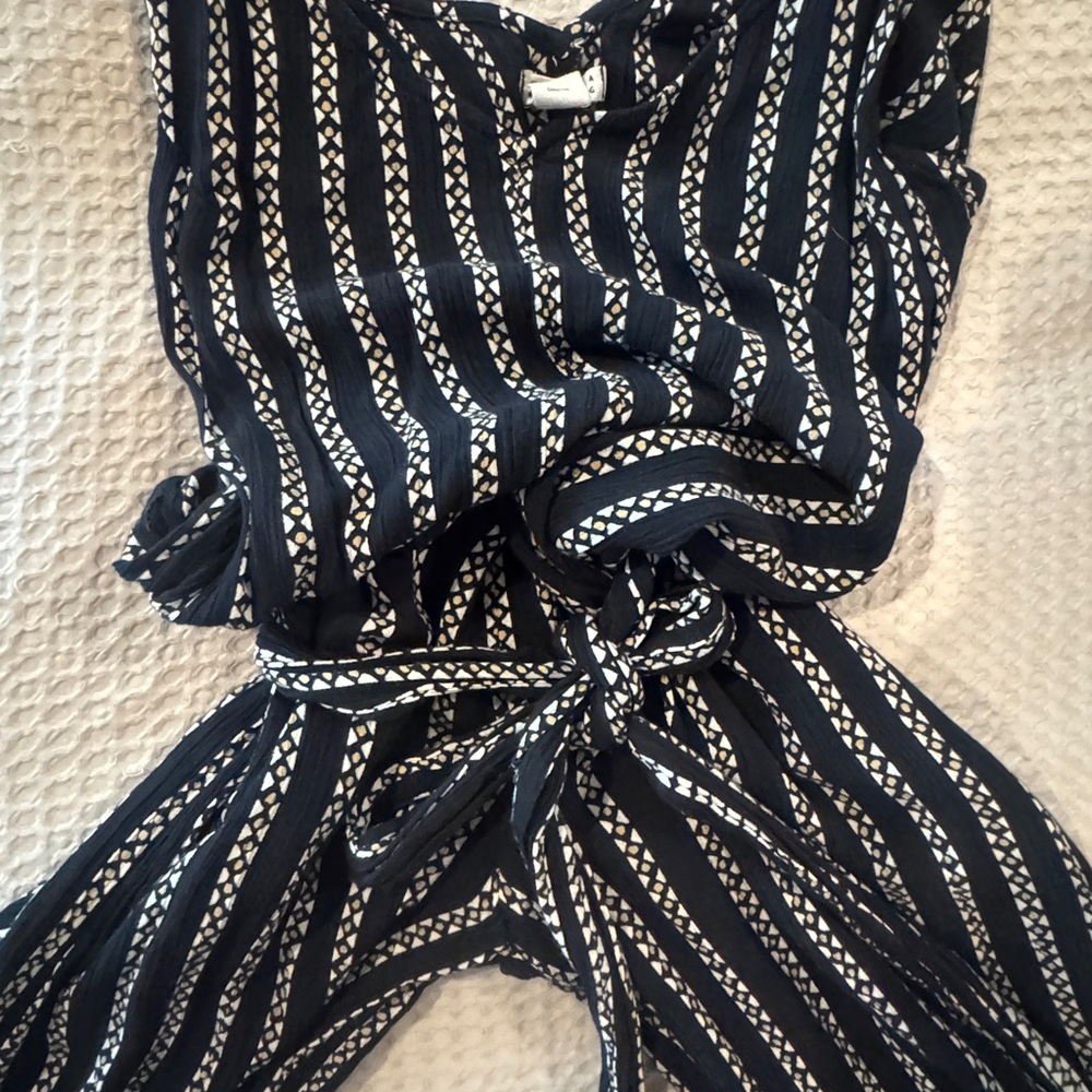 Billabong Black and White Striped Jumpsuit